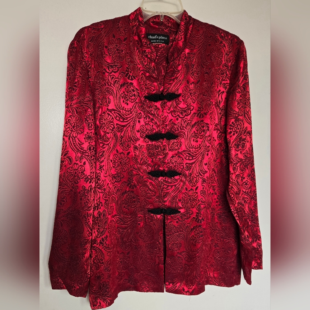 Vintage Mandarin Collar Dress Shirt Jacket